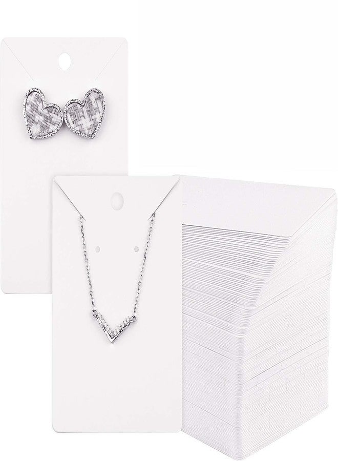 Zenomia Necklace Earring Display Cards Rectangle Hanging Dangle Holder Cardboard Tags for Jewelry Packing Ear Studs Storage DIY Accessories Material (White) 50pcs (4.3 x2.9inch) - Image 1